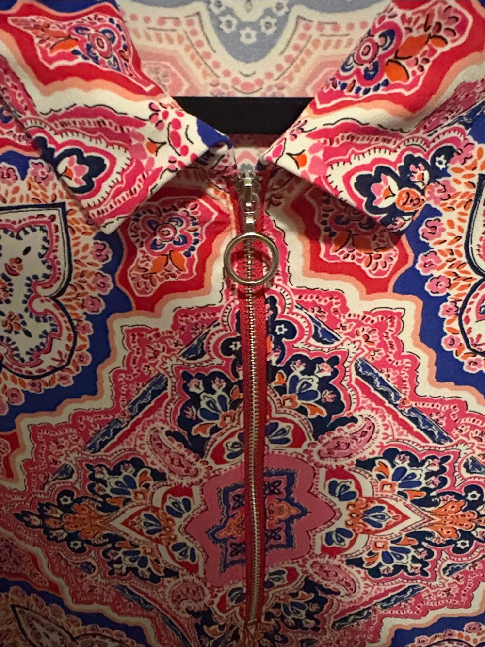 Apt. 9 Pink Paisley-Print Sleeveless Zip Polo Tank - Picture 4 of 6